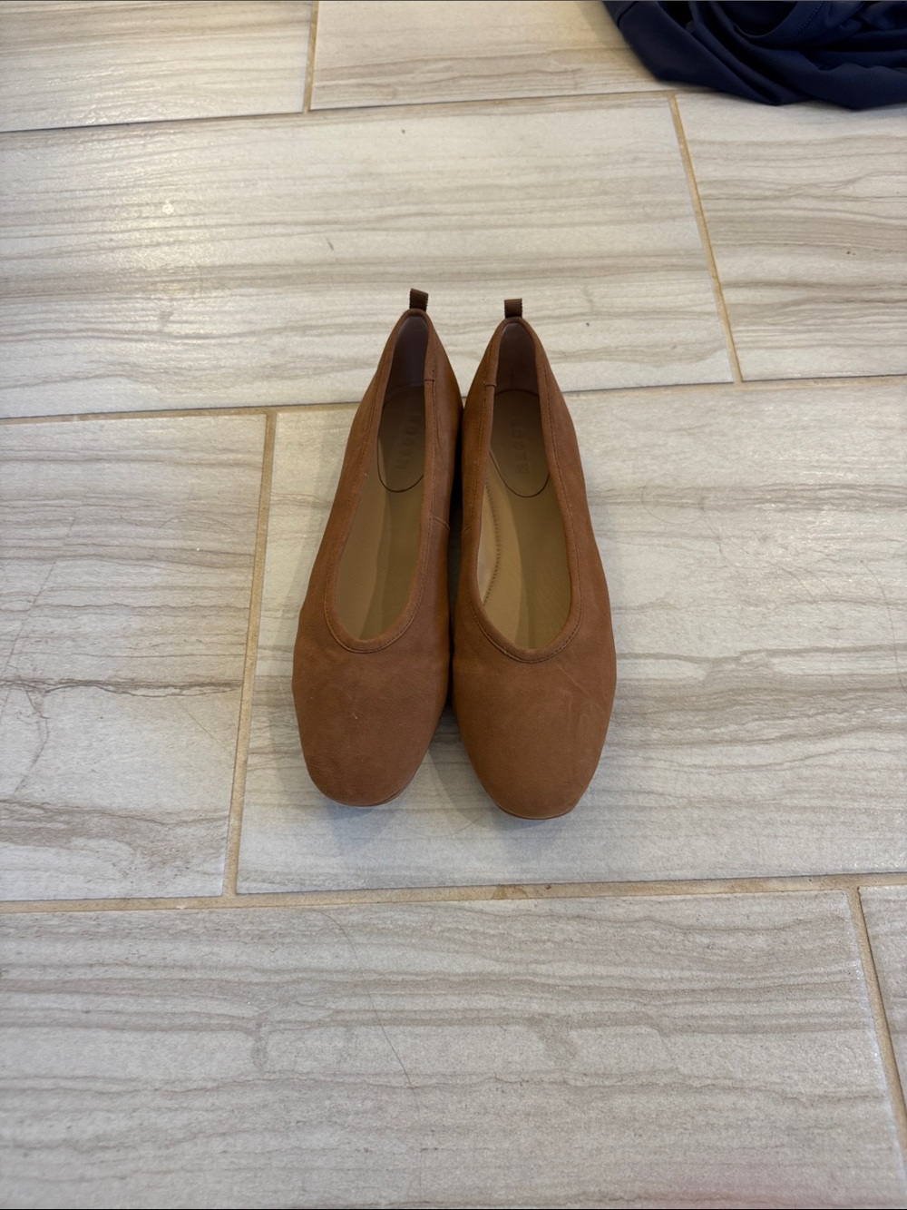 Boden Tan Suede Ballet Flats